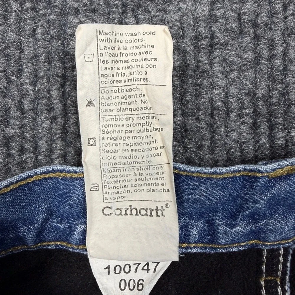 Carhartt Boys Fleece Lined Relaxed Fit Jeans Blue Denim Size 12 Regular YYB155